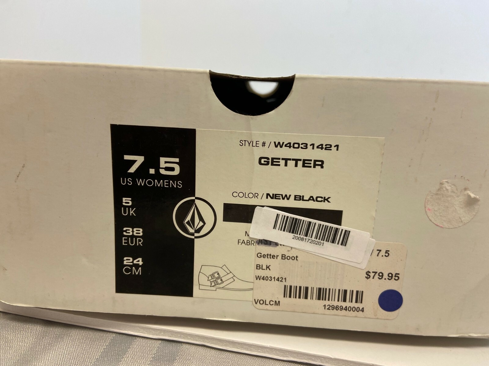 $80 Volcom Getter Ankle Bootie Sz 7,7.5 NIB Adjustable Buckle Shoes Black