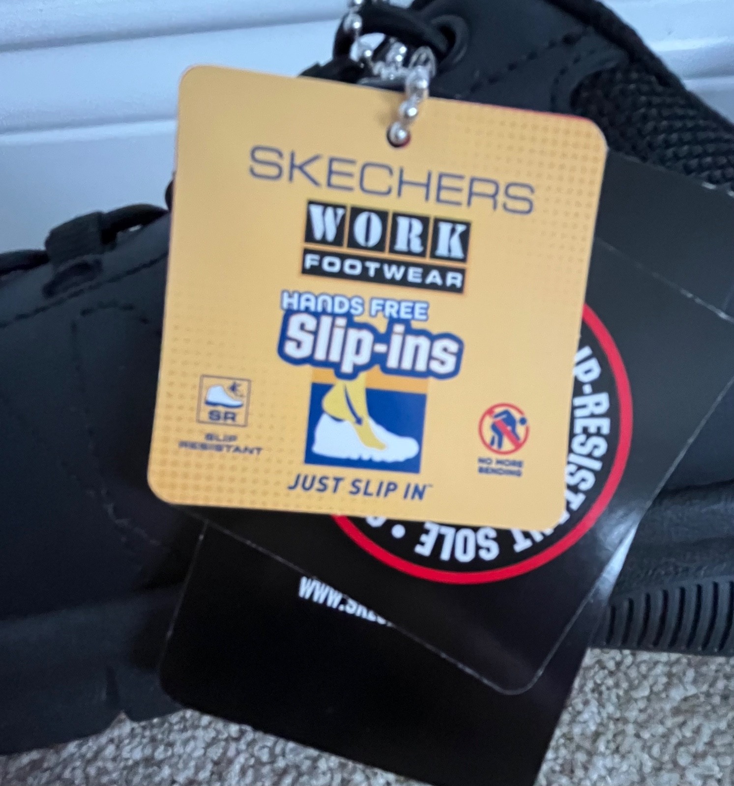 NWT Skechers Slip-ins Work Women’s Wide Shoes Black Memory Foam Slip Resist $70