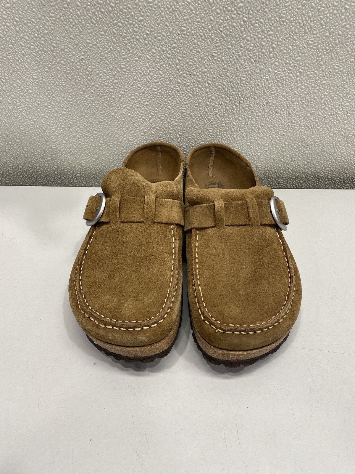 Birkenstock Buckley Suede Leather Clog Unisex W11, M9 In Tea