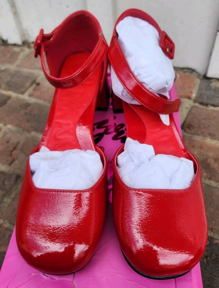 Olivia Miller Women’s Ascendant Ankle Strap Sandals Heels Shoes, Red, Size 6