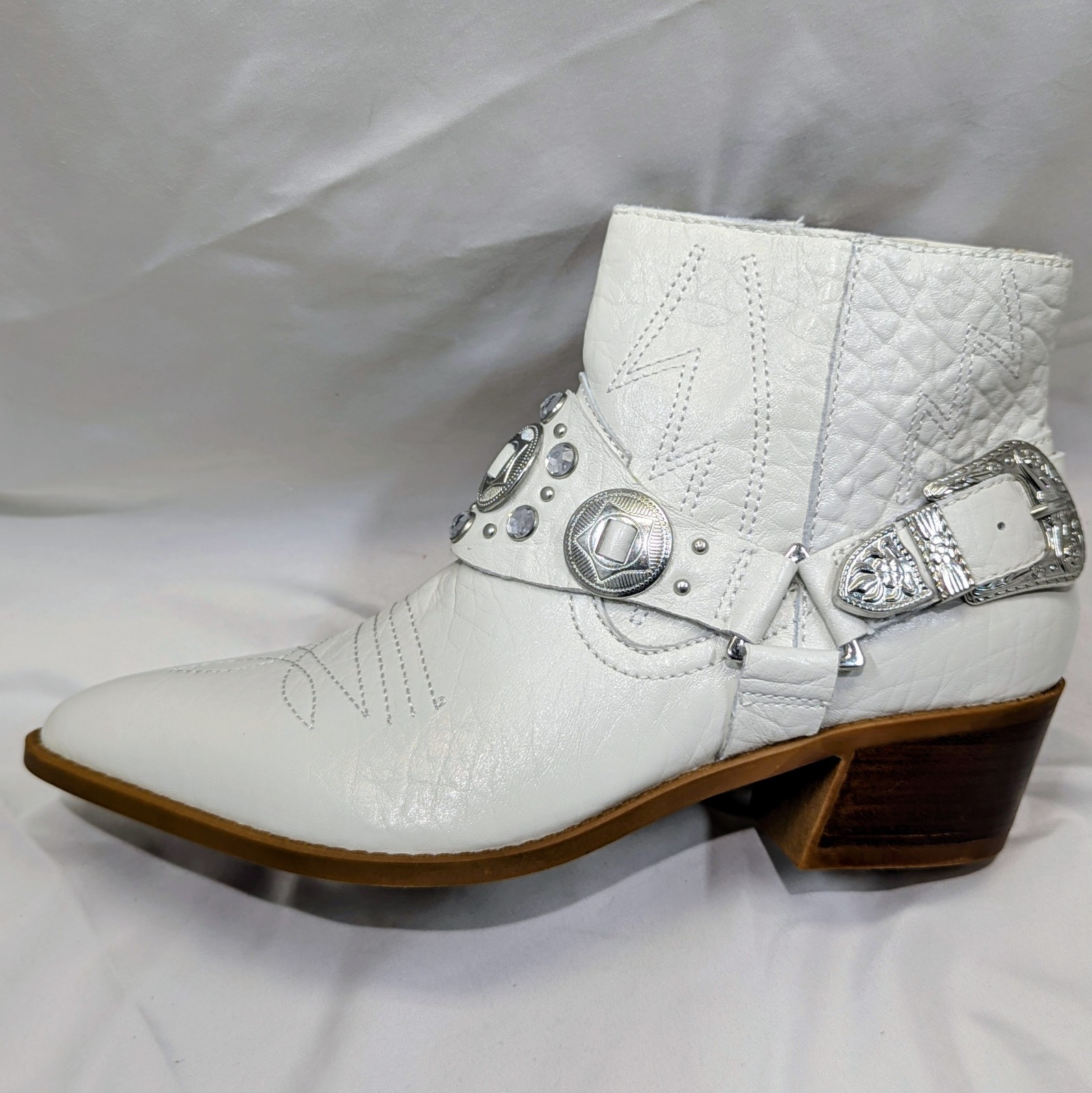 Carlos by Carlos Santana Marlene Leather Western Boots White Size 8.5 M NIB