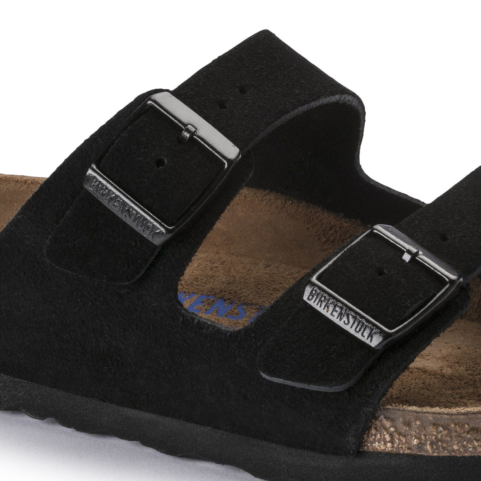 Birkenstock Arizona Soft Footbed Suede Leather EU37-45 Black Unisex sandals