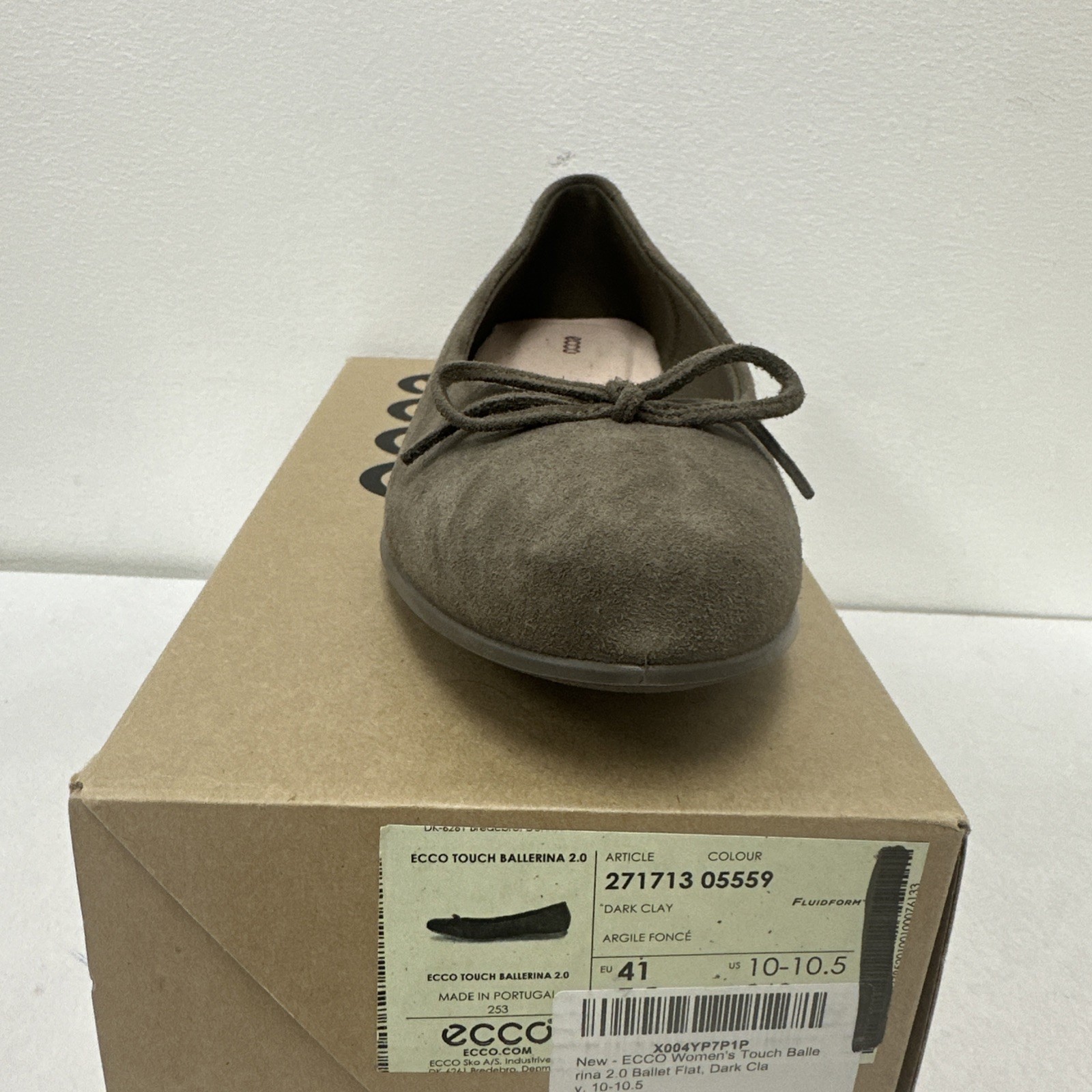 ECCO TOUCH BALLERINA FLAT | ARTICLE 271713 | DARK CLAY 05559 | SIZE 10-10.5US