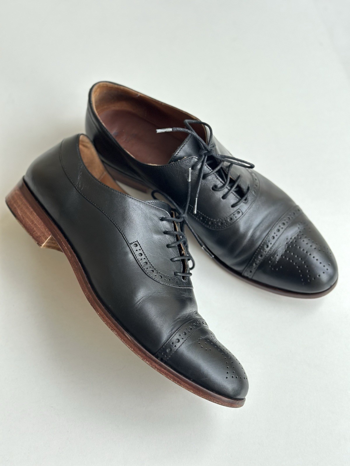 Navyboot Women’s Black Leather Oxford Brogues – Bologna Construction – EU 38