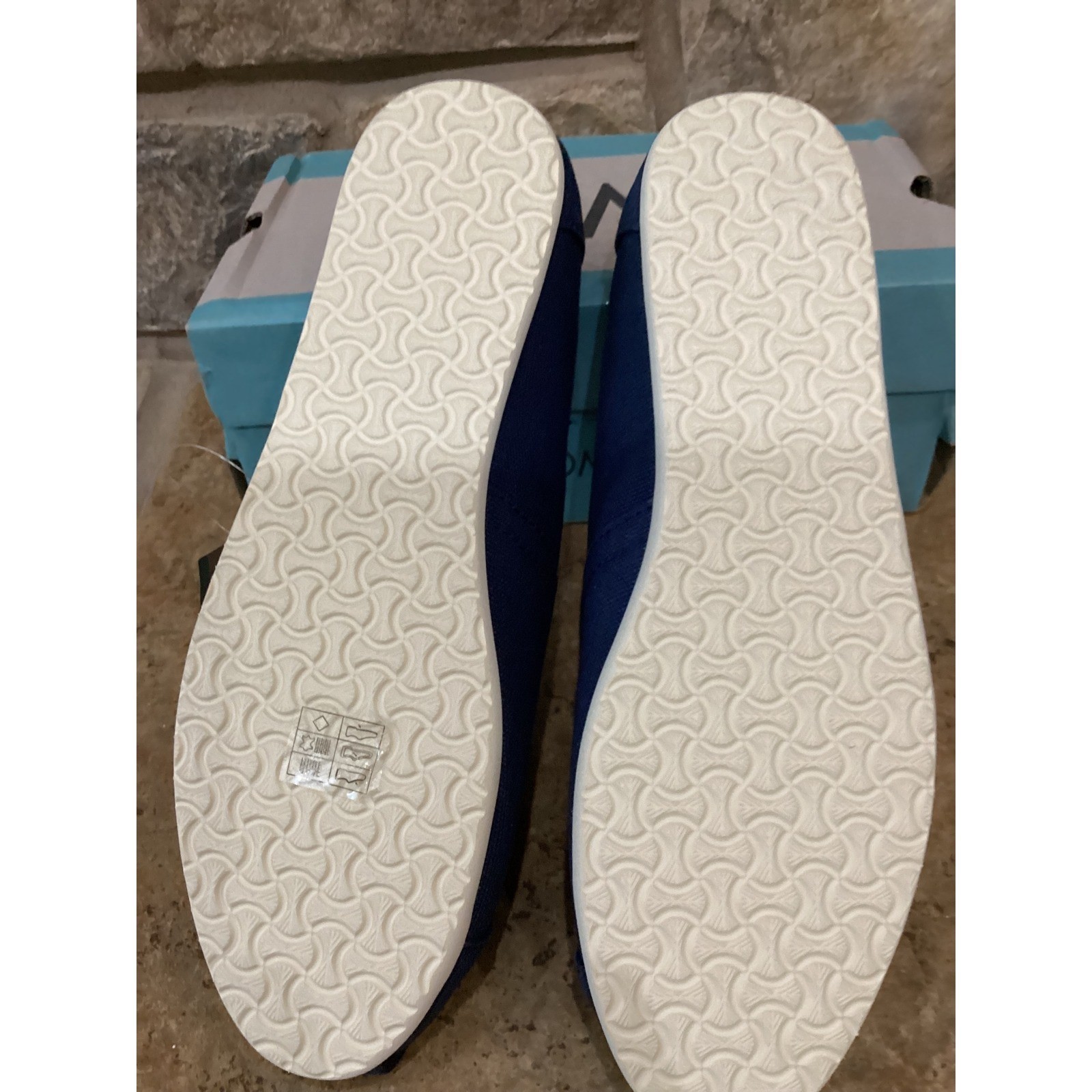 TOMS Alpargata Navy Canvas Slip On Shoes Womens 7.5 10000873 Flat Espadrille New