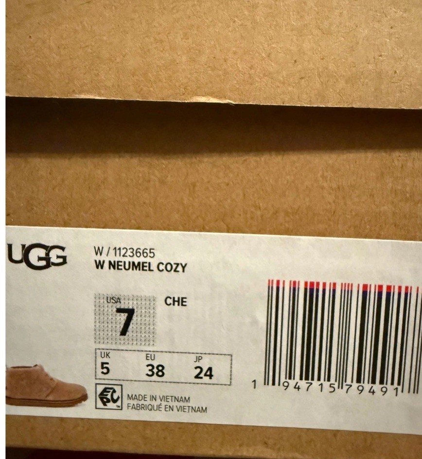 NEW UGG Neumel Cozy Fur Chukka Boots Chestnut Women’s Size 7