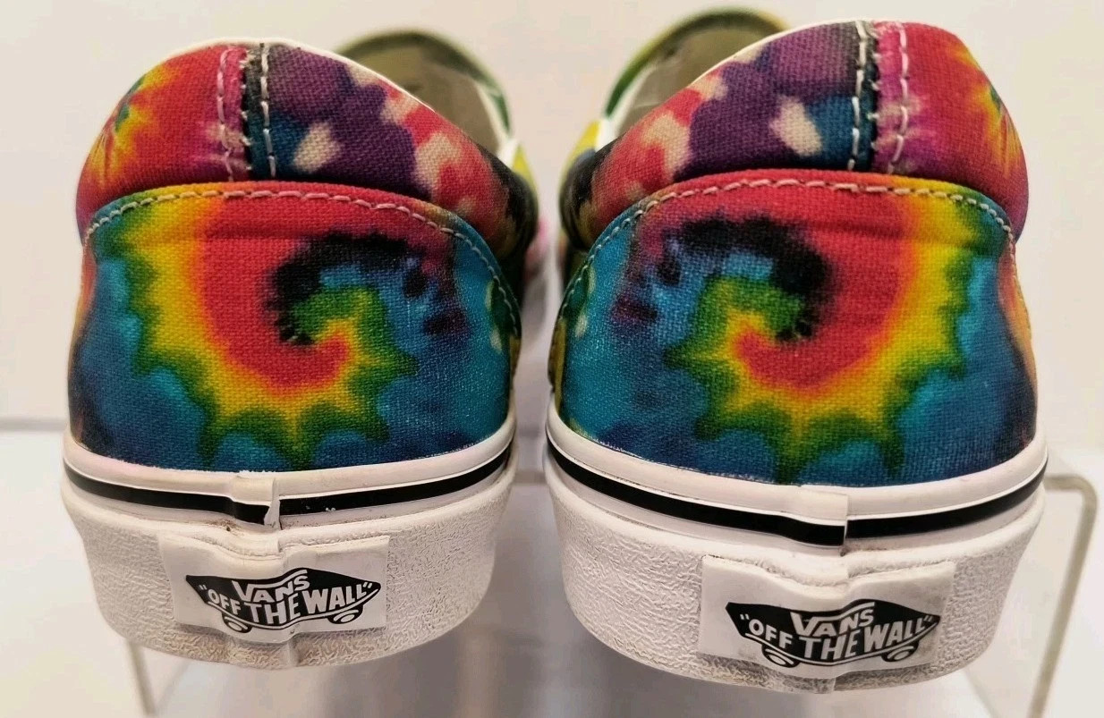 Vans Off The Wall Rainbow Tie Dye Slip On Skate Sneakers Women’s 7.5/Men 6 New