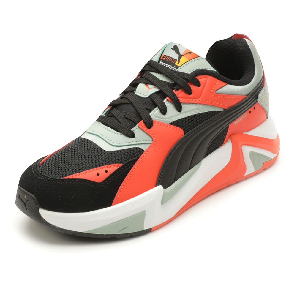 PUMA Rs Pulsoid Brand Love Lace Up Womens Black, Orange Sneakers Casual Shoes 3