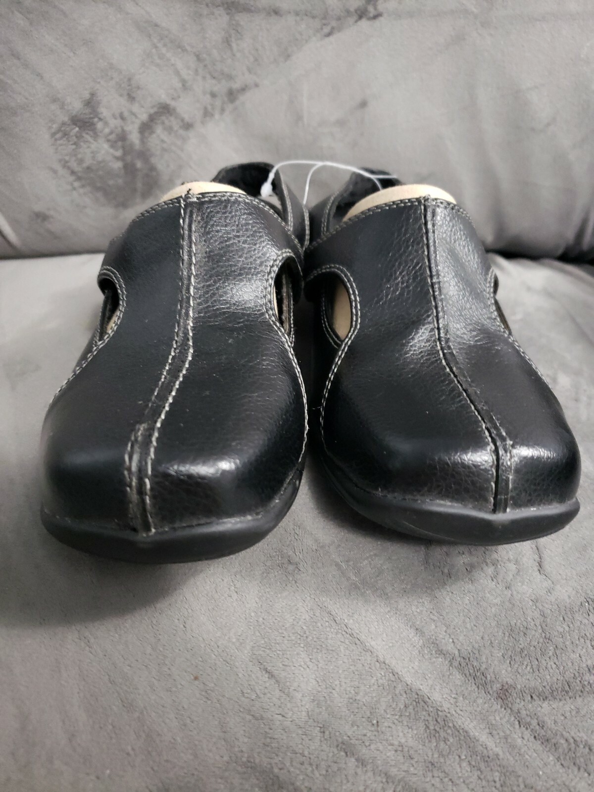 Easy Street Womens Size 7 wide man made Leather Upper Sling back flat comfort