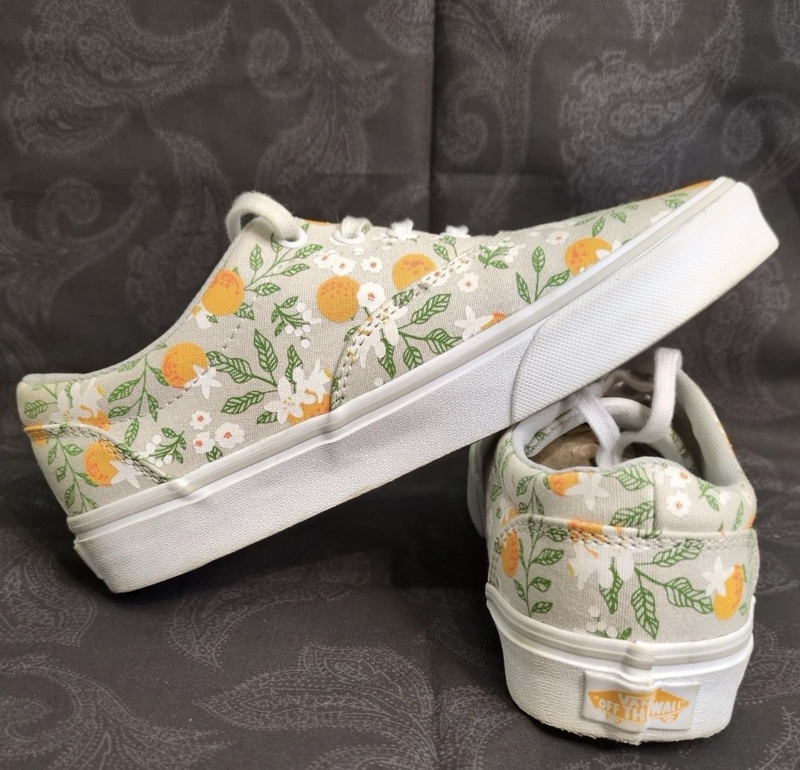VANS 🍊Womens Sneaker Doheny 721356 Orange Blossom🍊 Floral Size 6.5 VGC 🍊💕