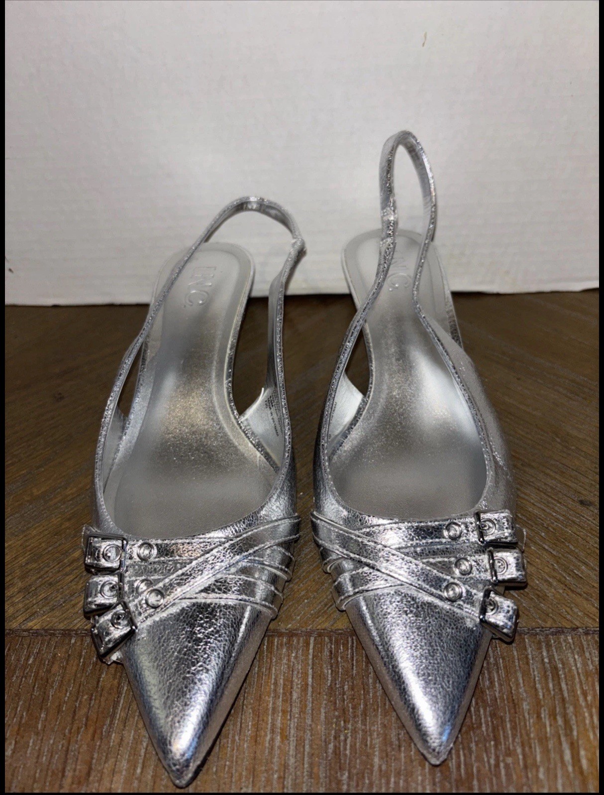 I.N.C Capris sling back Pumps Womans Shoes Silver 8,8.5, 6.5,7,7.5,9