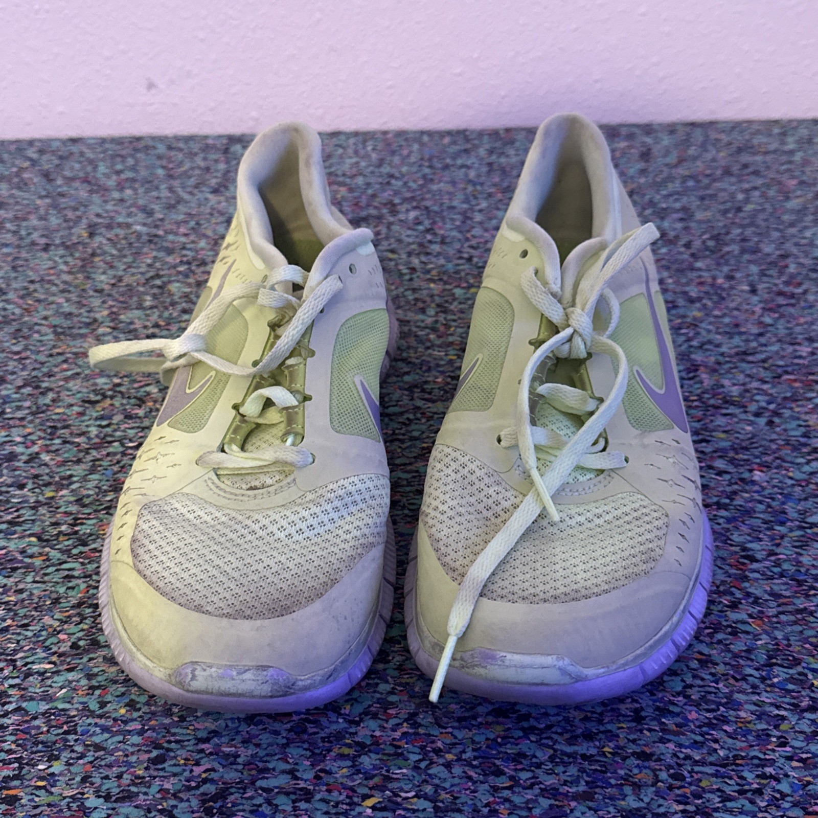 Nike Shoes Womens 8 Free Run 3 Running Sneakers Neon Green Lace Up 510643-300