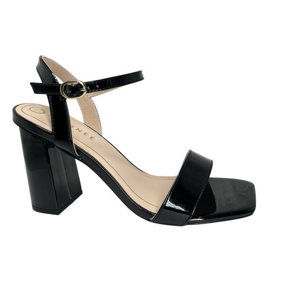Journee Collection Women’s Tivona Block Heel Dress Sandals Black Patent Size 7M