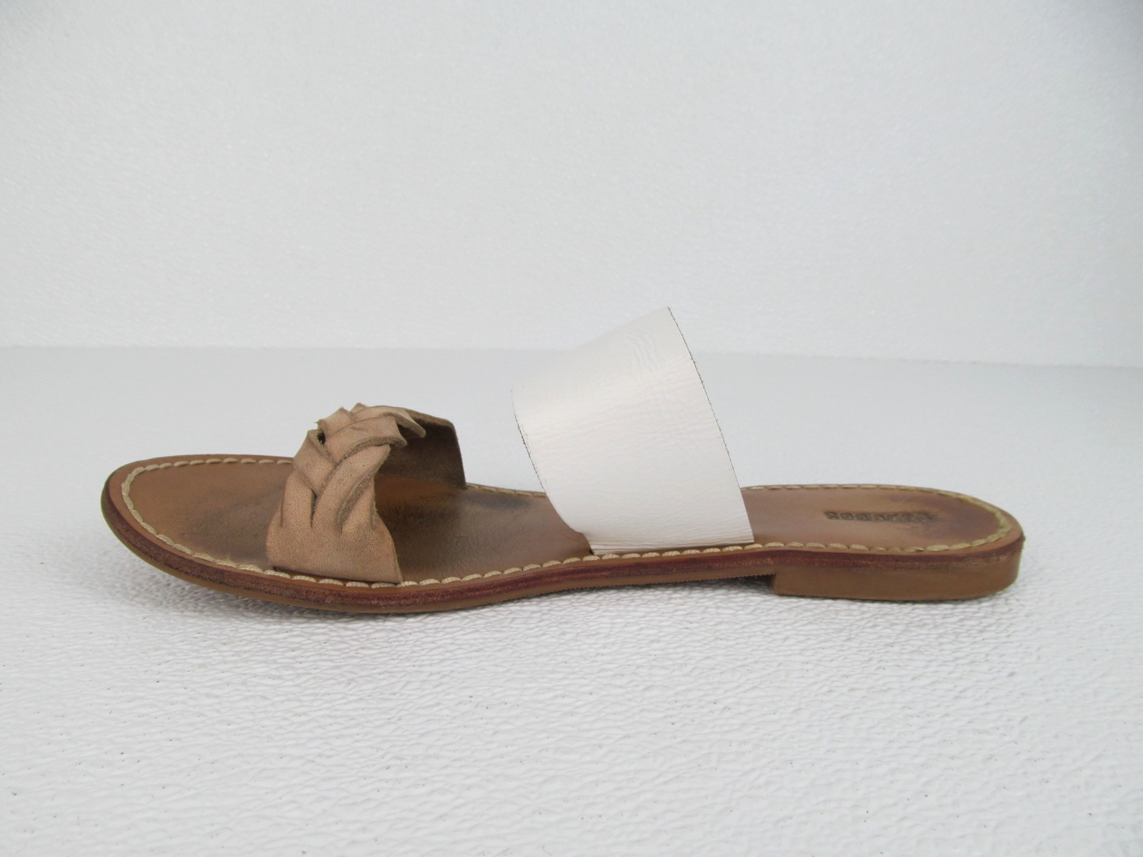 Soludos Slie Sandals White/Tan Leather Women’s size 9