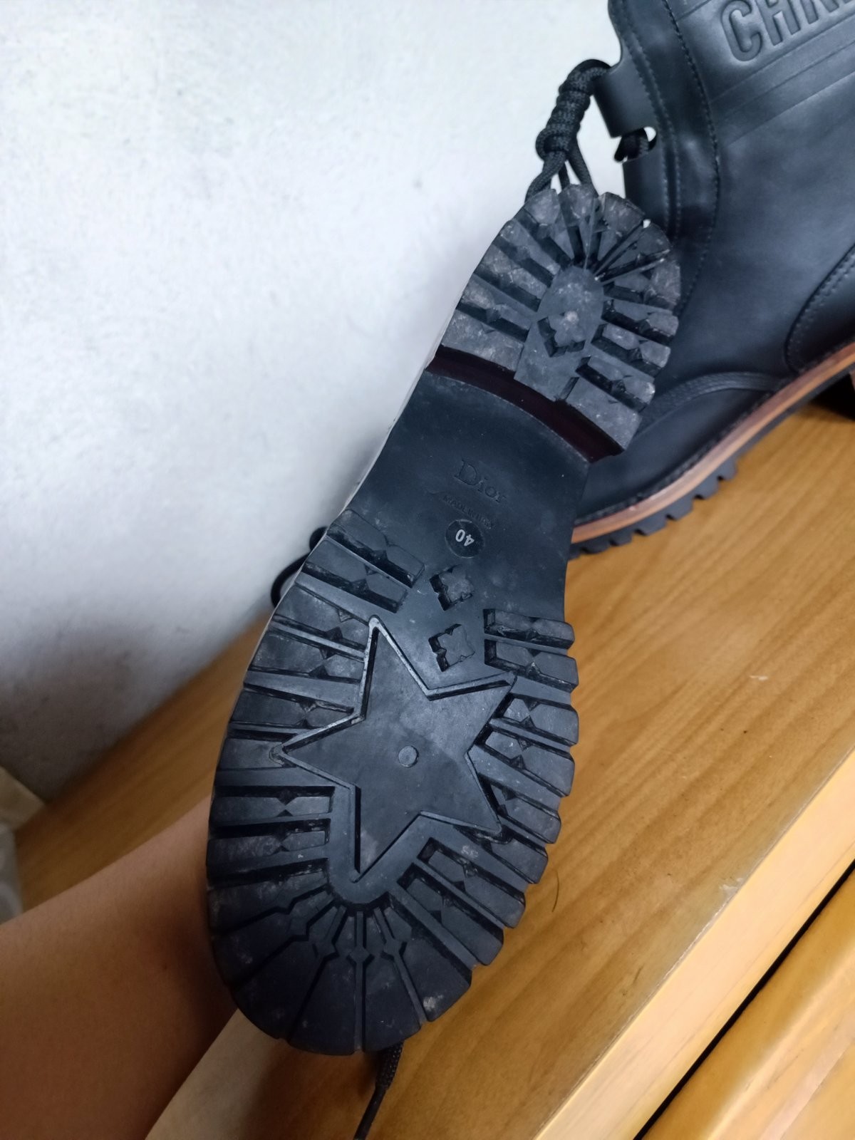 Christian Dior Black Leather Quest Combat Boots