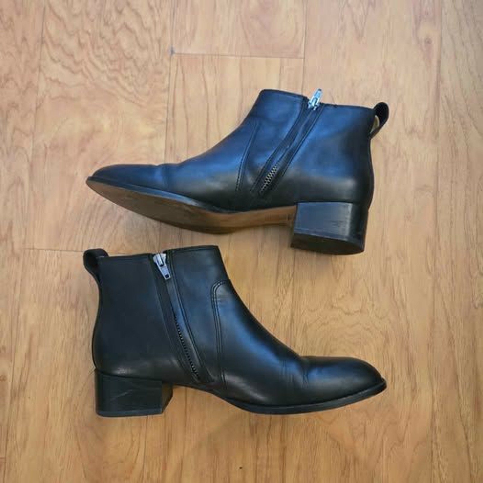 Madewell The Carina Boot Black Leather Ankle Boots size 7
