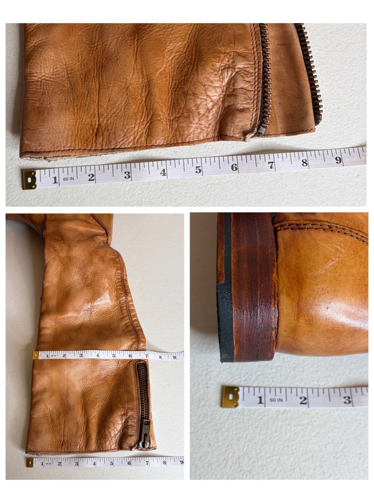 BED STU Tess Tan Distressed Leather Tall Riding Boots BedStu Size 7.5