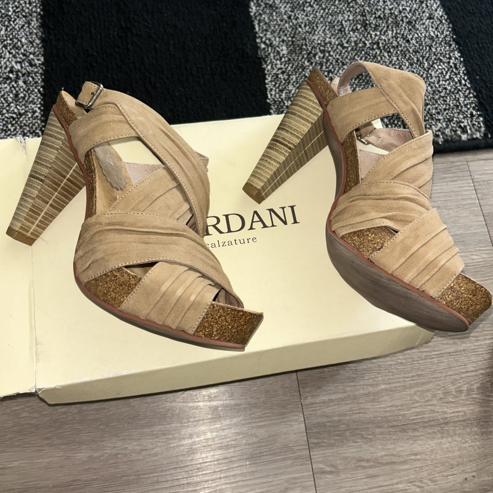 CORDANI BRAND STRAPPY SUEDE HEEL ‘RUSSELL’, SIZE 38