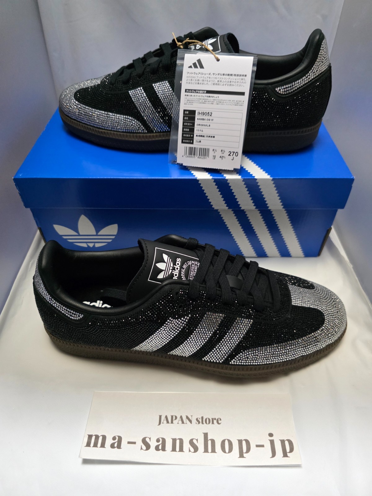 adidas Originals Samba OG Rhinestone Core Black White IH9052 Women’s Size oki12