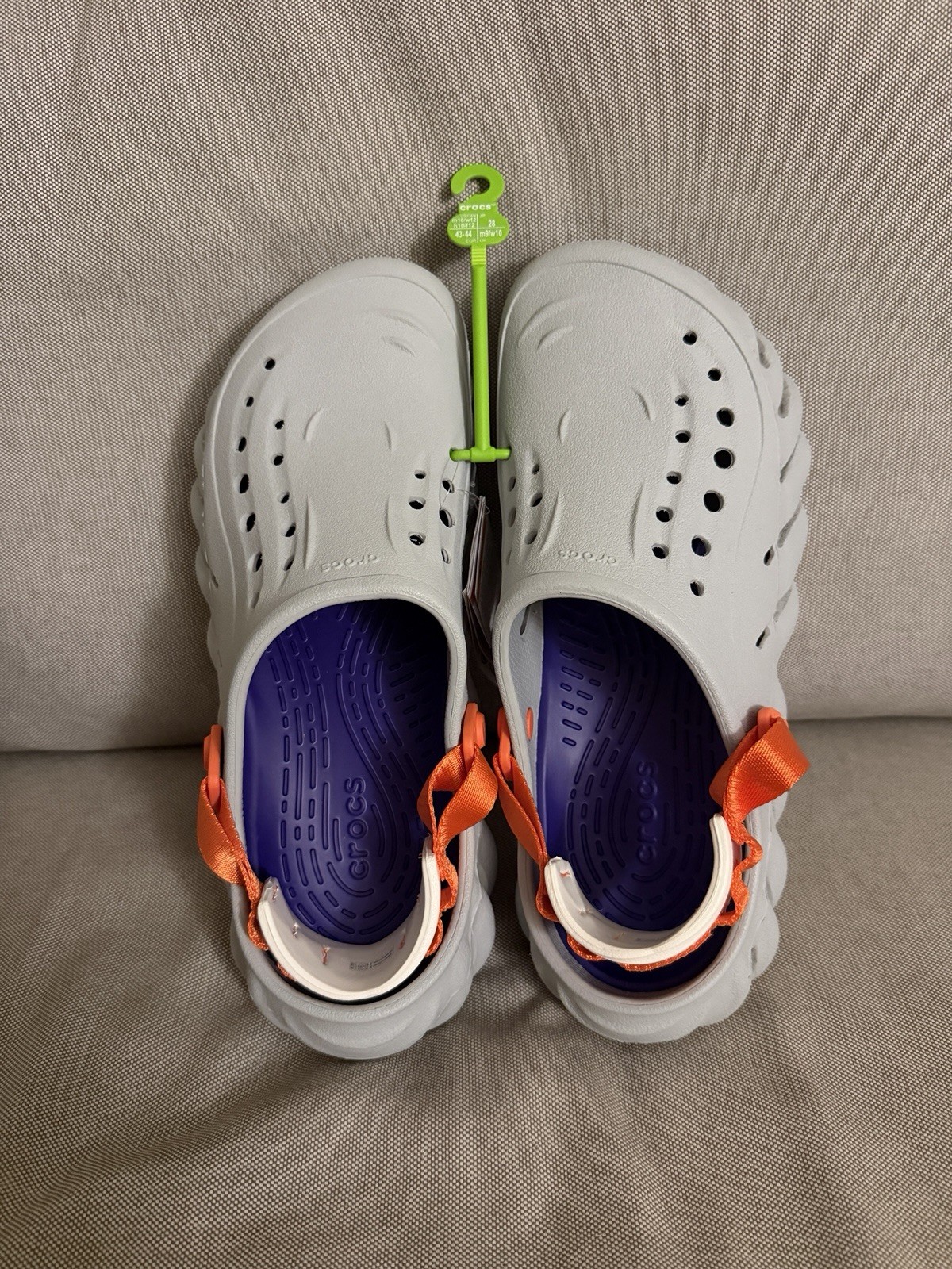 Crocs Echo Mirage Gray Clog Shoes Comfort Slides Sandals Size US 10M/12W NEW