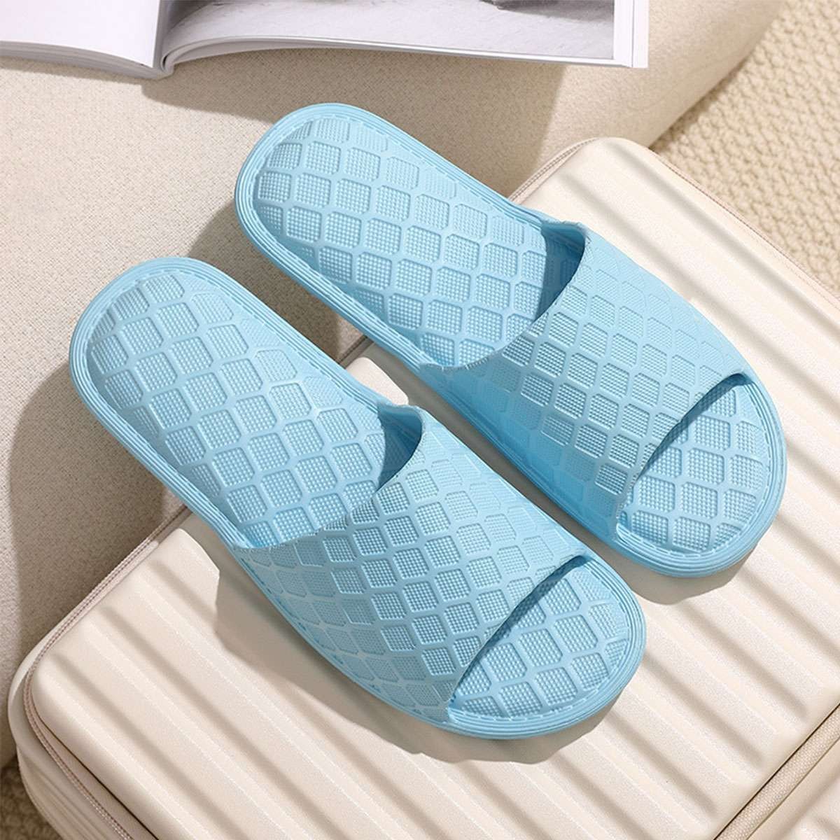 Womens Men Non-Slip Slides Shower Slippers House Sandals Bathroom Shoes Durable