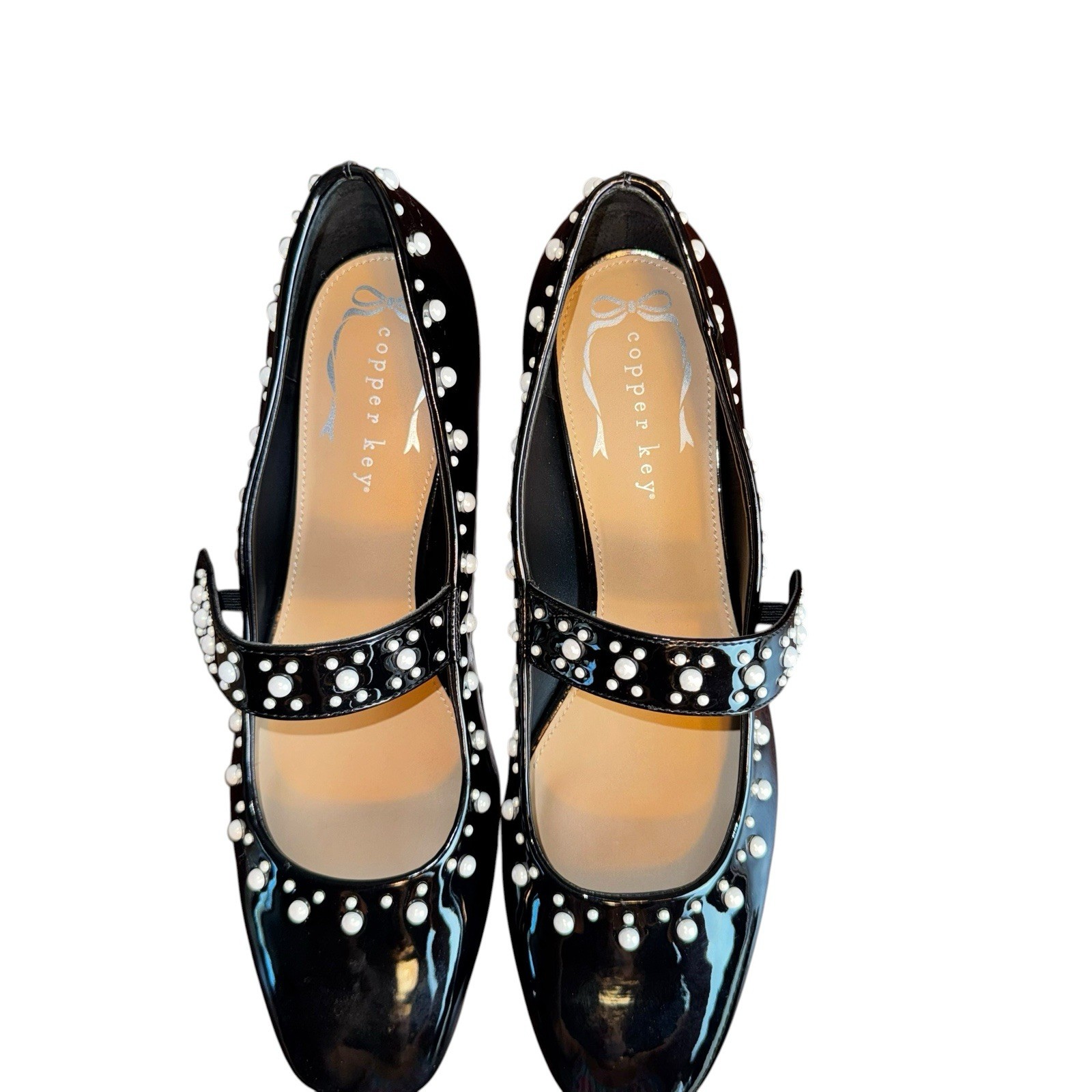 NEW Copper Key Studded Pearl Patent Mary Jane’s Size 9