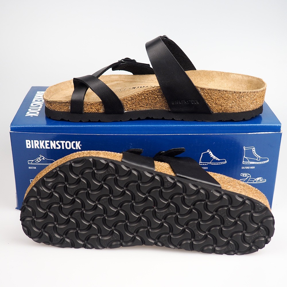Women’s Birkenstock Mayari Sandal – Black – Birko-Flor Leather Shoes – Wide Size