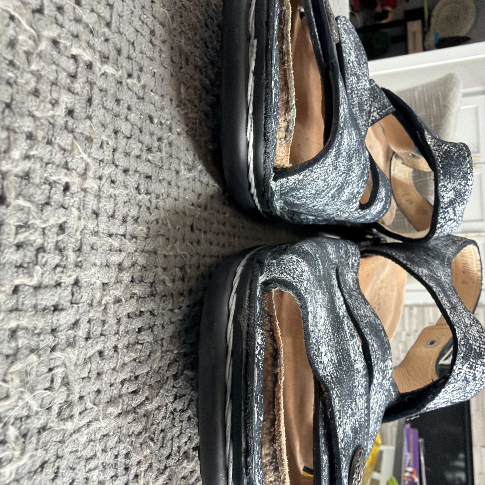 Finn Comfort Gomera Sandals Blue Denim Look Strappy Women’s 39 EU/8.5 US Germany