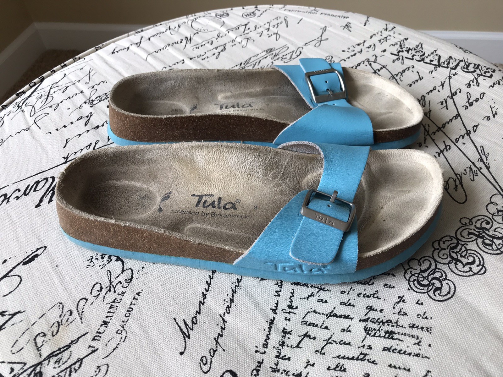 Tula Madrid by Birkenstock Slide Sandals Buckle Turquoise Blue Women’s 7.5 38.5