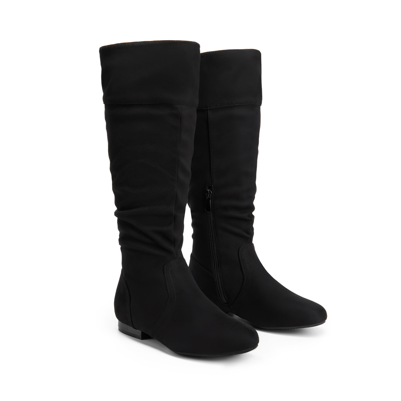 Women Knee High Boots Pull On Fall Zip Closure Suede Weather Winter Boots 6-11