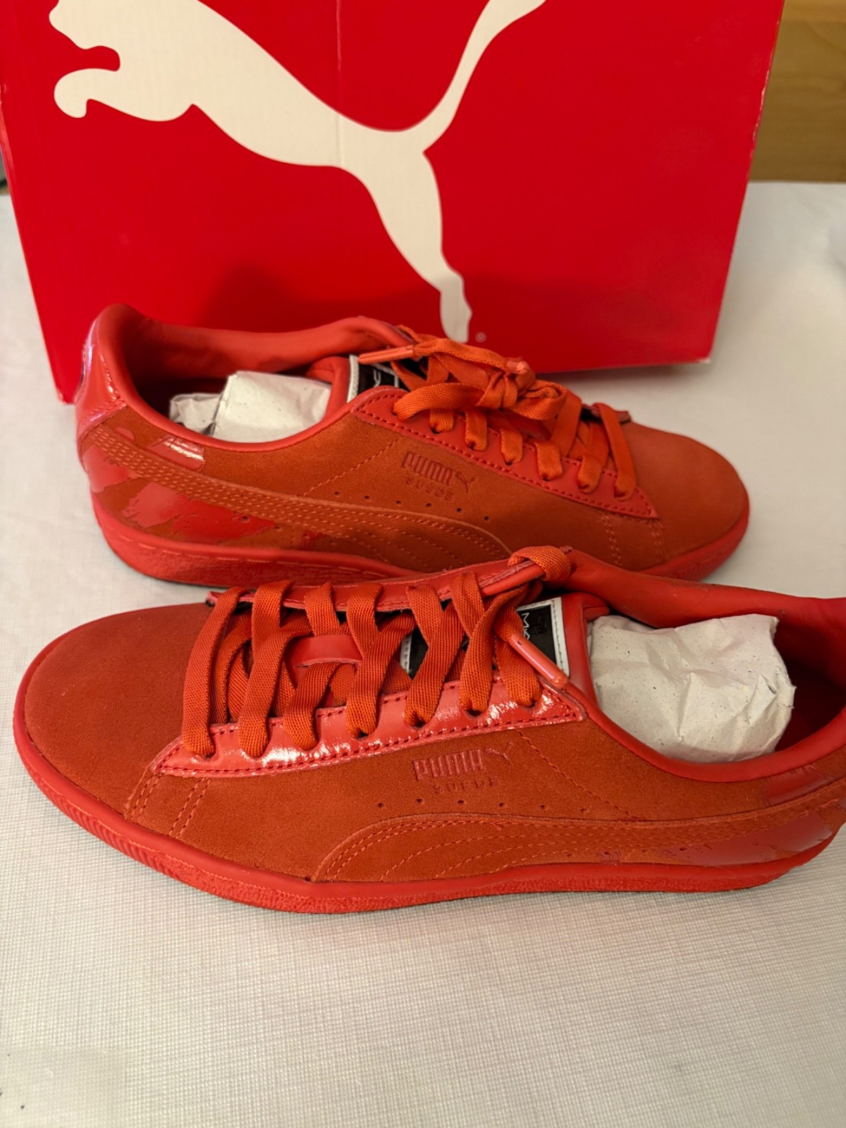 Hard to Find! Puma Suede Classic x Mac Lady Danger Red Lipstick Womens Sneakers