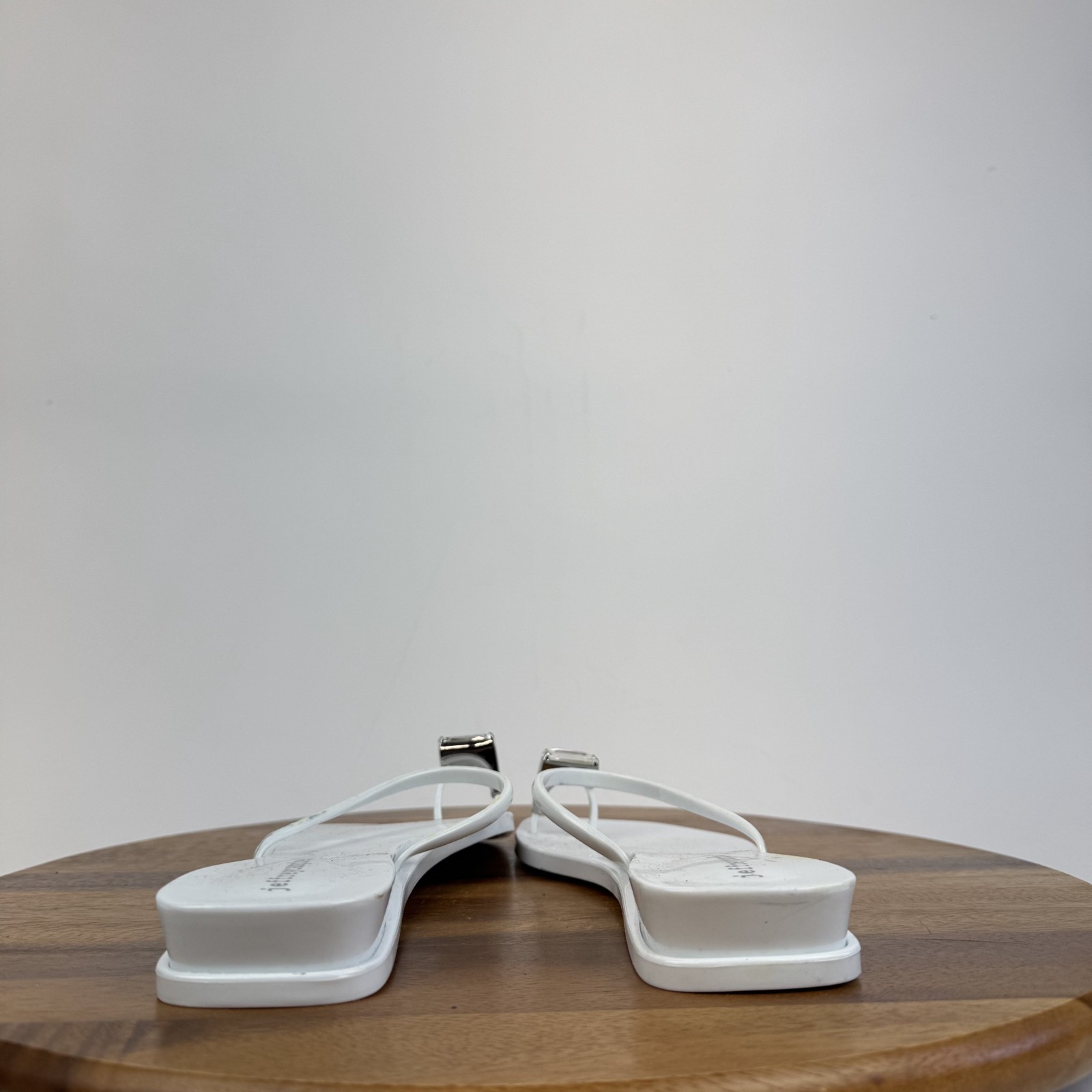 New Womens Jeffrey Campbell Balia Jewel Toe Ring White Wedge Sandals Size 10 M