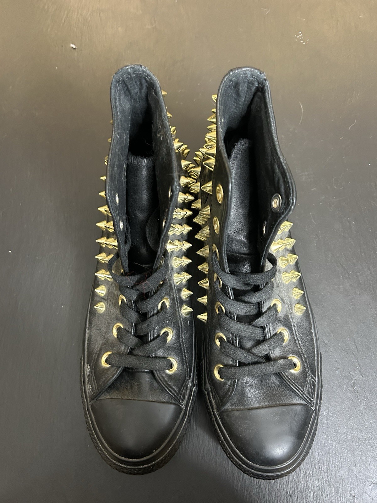 Converse Black with Gold Spikes Women’s Sneakers Size 7 NWOB