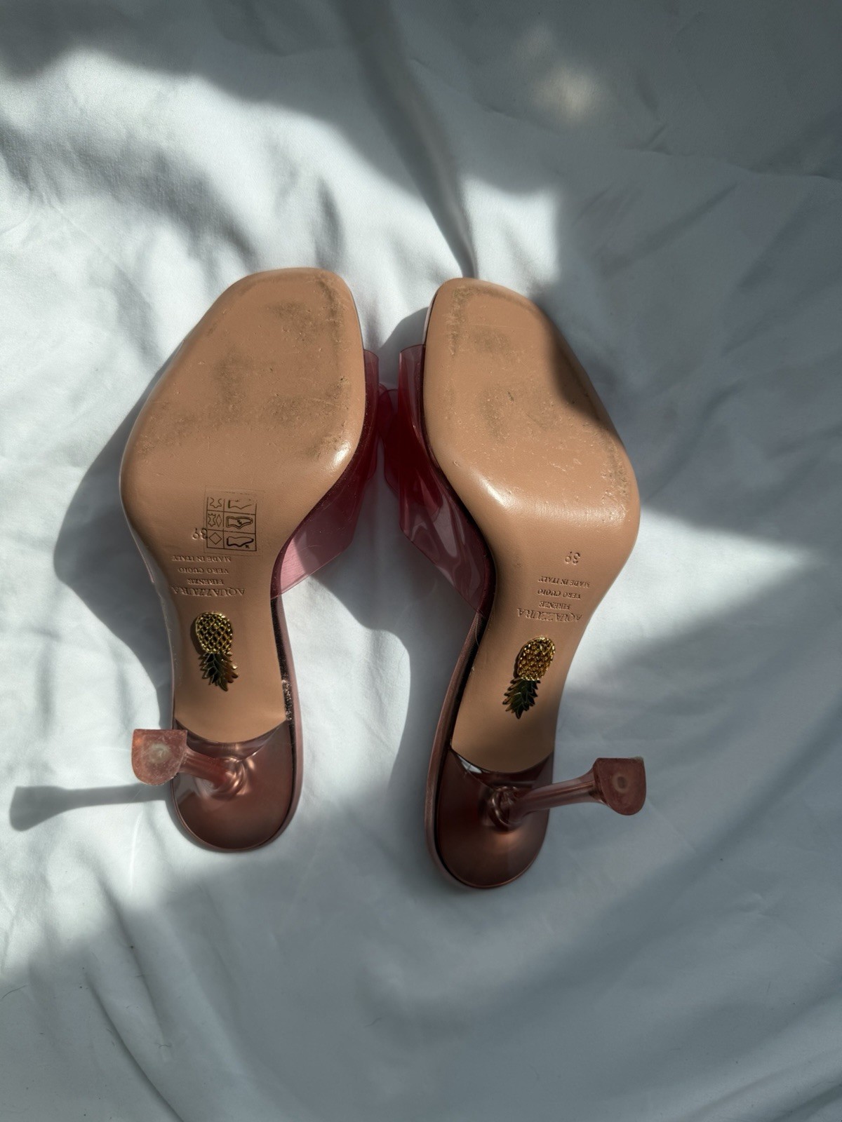 Aquazzura Zsa Zsa Pink Mules 95 mm Size 39 Women’s Shoes