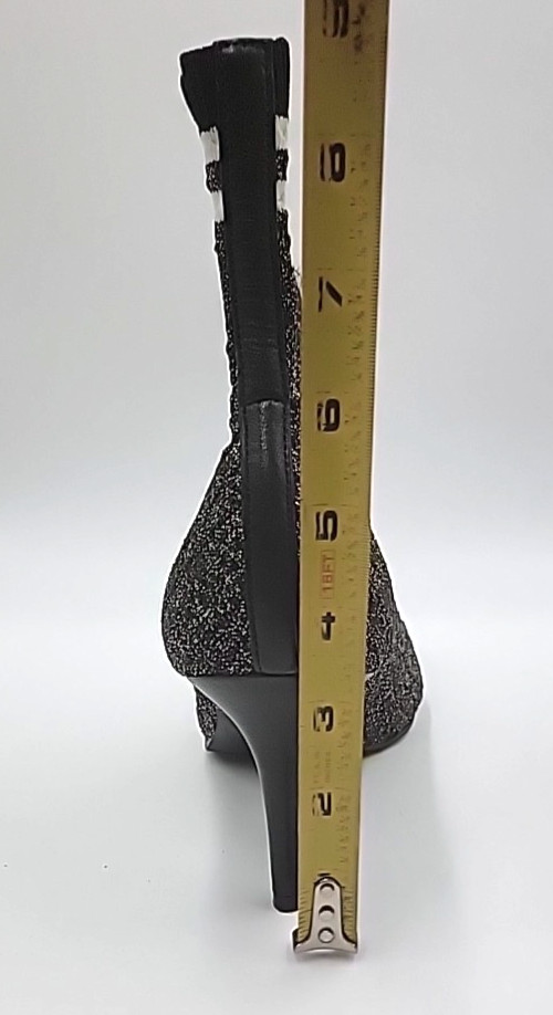 New Stuart Weitzman Waverly Sock Boots Ankle Black Gold Stretch Women’s 10M