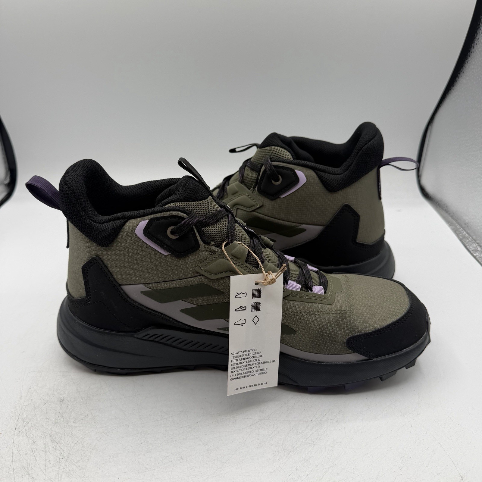 Adidas Terrex Anylander Mid Rain.Rdy Hiking Boots Womens Sz 9 Olive Green JQ9965