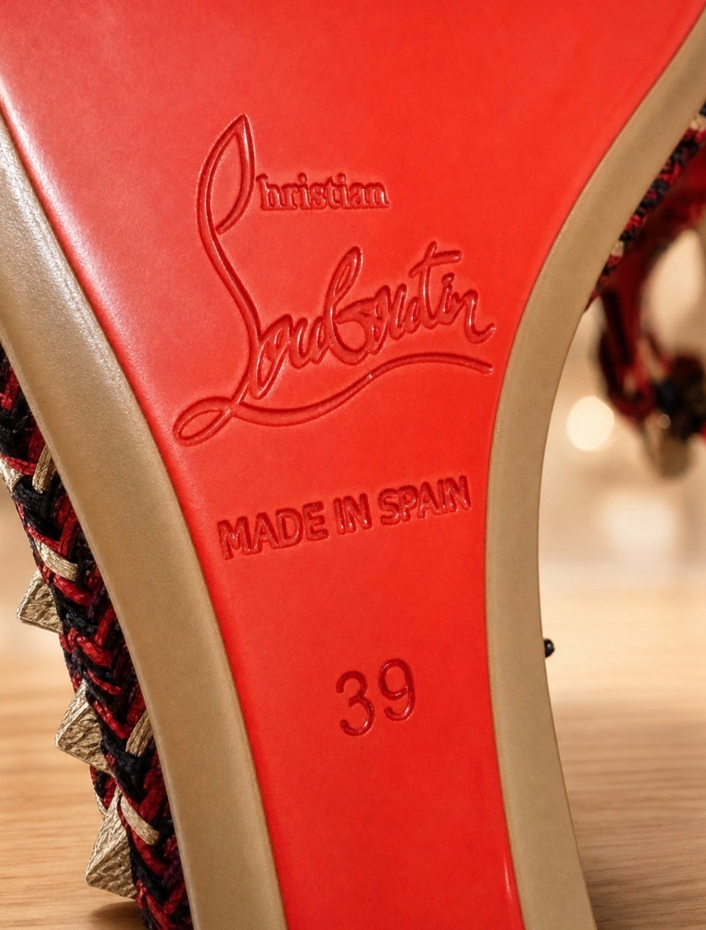 New Christian Louboutin Red Pyraclou 110 wedge 38
