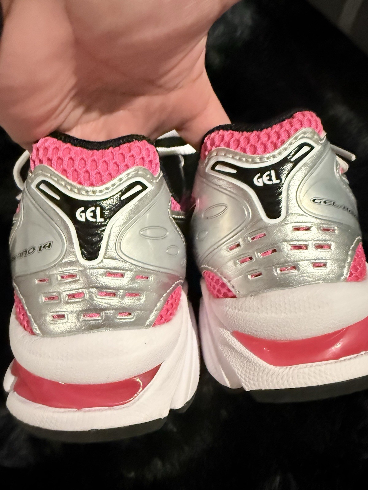 ASICS GEL-Kayano 14 Women’s Mesh Low Top Sneakers Pink Silver Black White