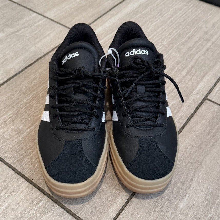 adidas VL Court 3.0 Bold Platform Sneakers Black/White Gum Sole IH4081