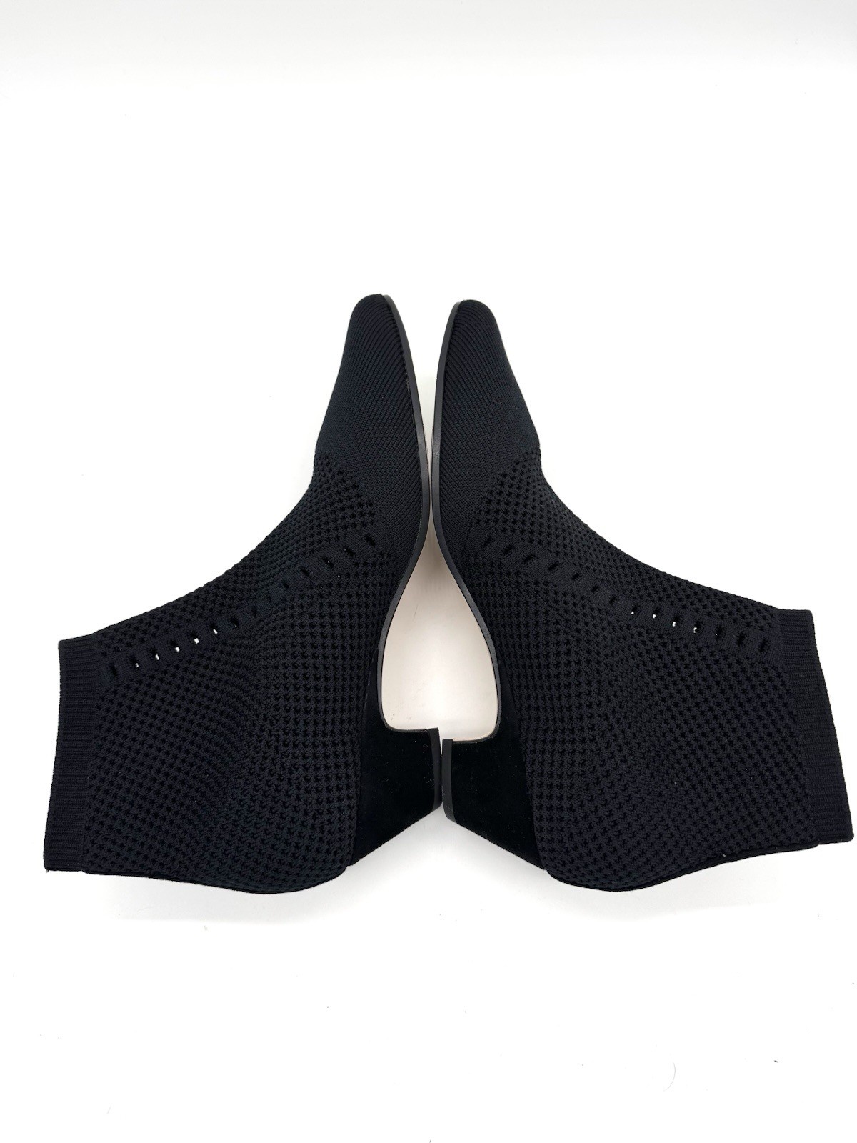 Eileen Fisher Purl Black Stretch Knit Bootie Size 7.5 Recycled Eco Friendly NEW