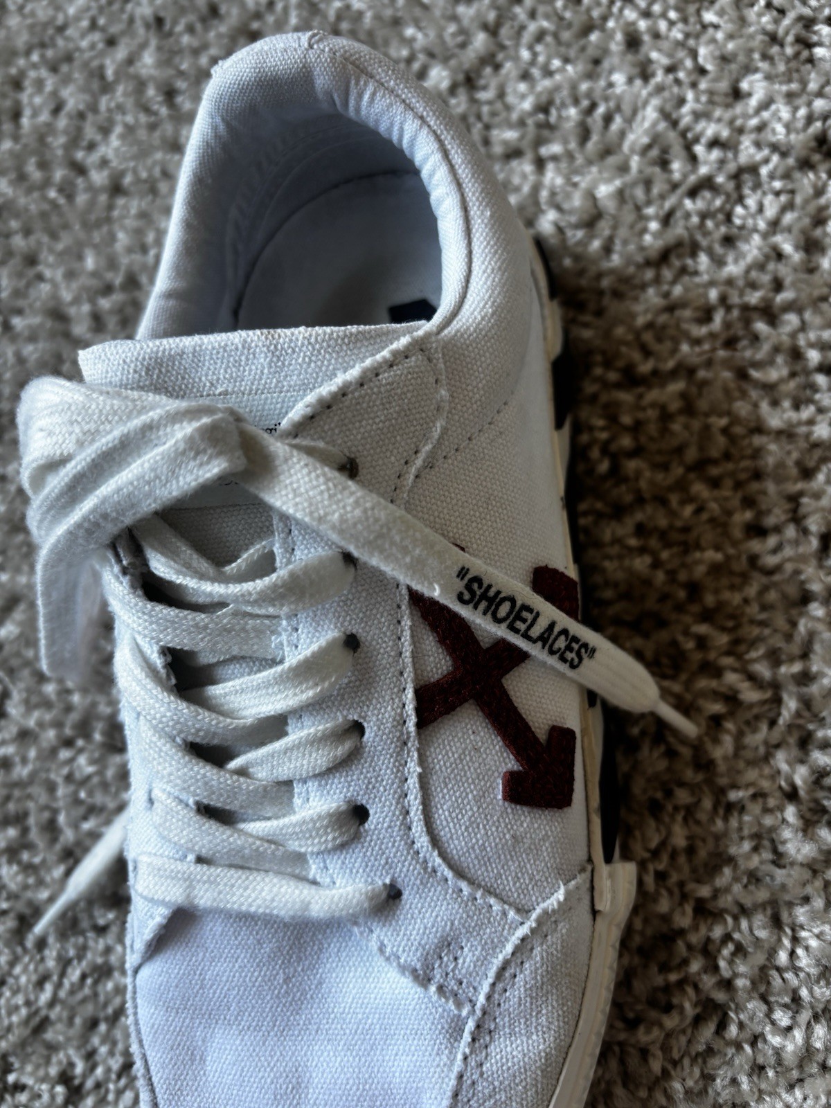 Off-White White Canvas Vulcanized Sneakers