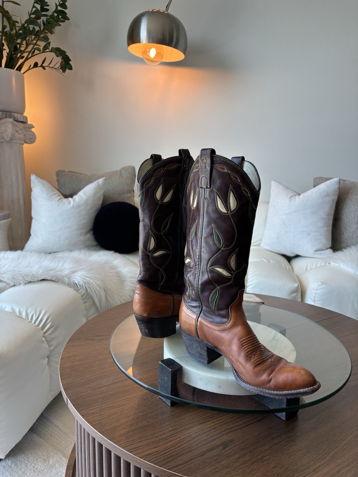 RALPH LAUREN Vintage Polo Western Cowboy Boots Gorgeous Collectibles Size 7.5