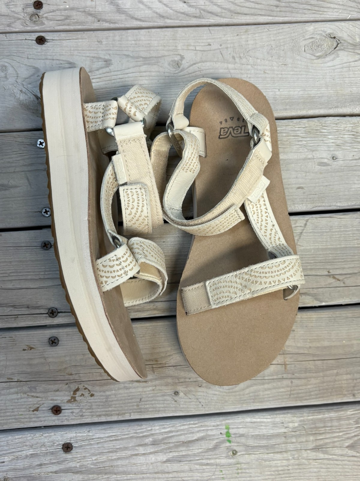 TEVA Women’s Midform Universal Sandals White Swan Size 7 NEW
