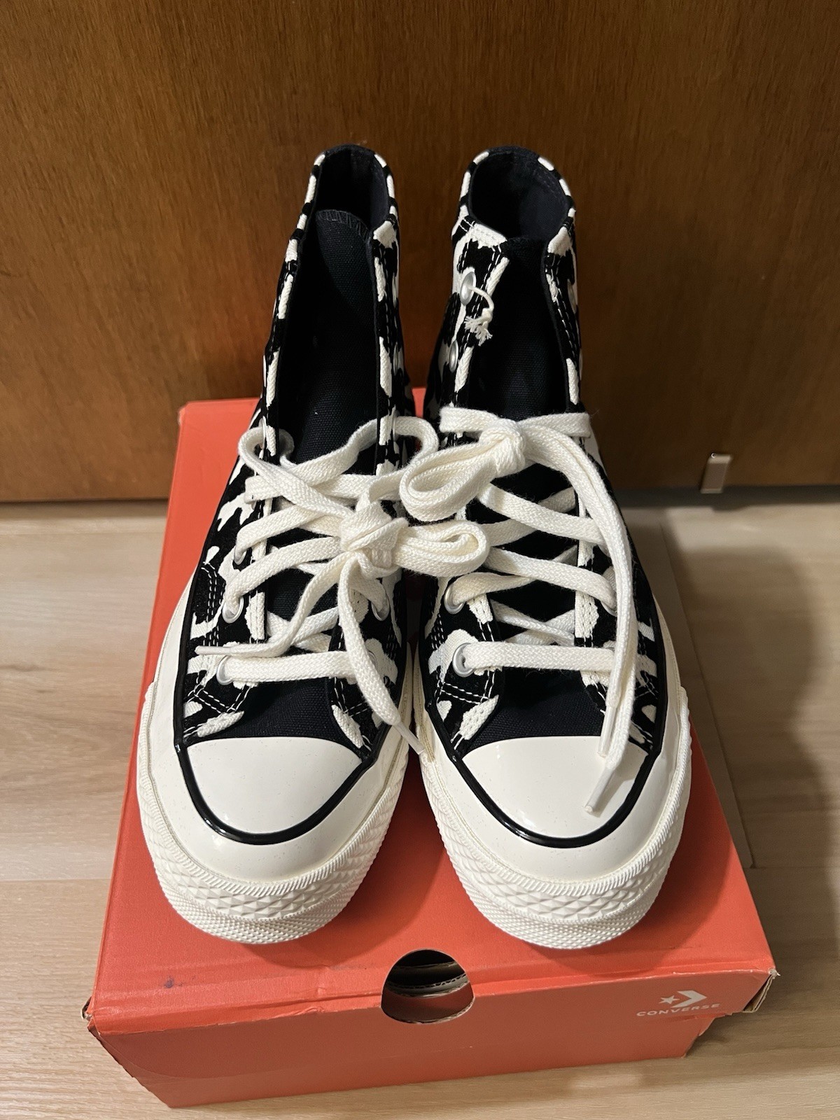 Converse CHUCK Taylor All Star HI A12350C Black Leopard Graphics Mens 6 Womens 8