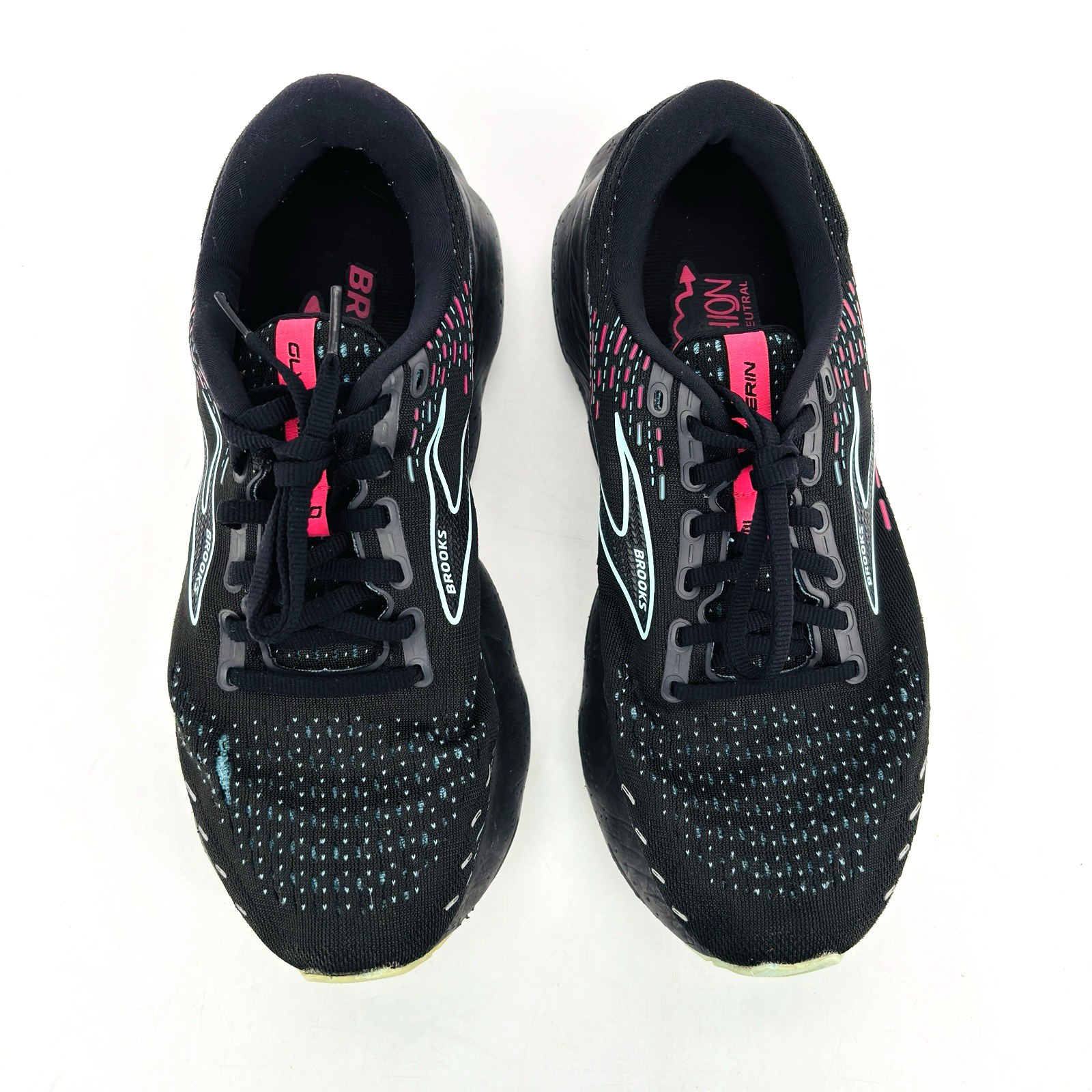 Womens 9.5 Medium B Brooks Glycerin 20 Black Blue Pink Running Shoes 1203691B005