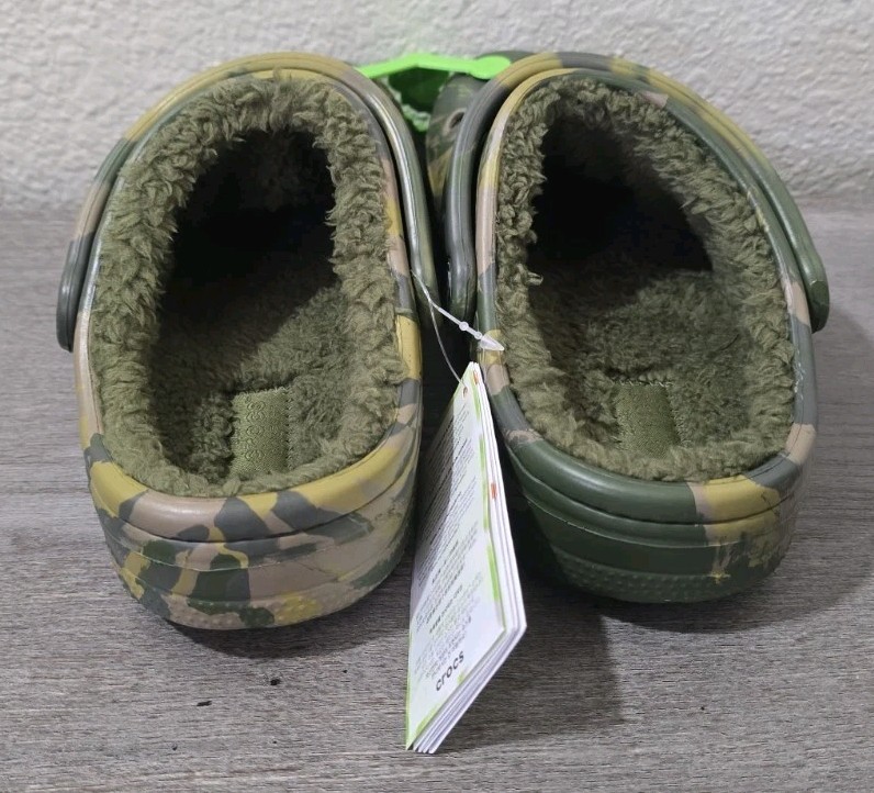 Crocs Ralen Lined Clogs Army Green Marbled Camo Shoes Men 4 Women 6 NEW!