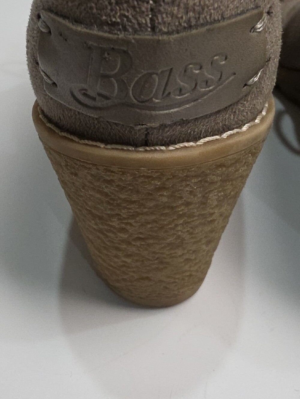 G.H. Bass & Co. Taupe Suede Wedge Heel Lace-Up Ankle Boots – Size 8.5