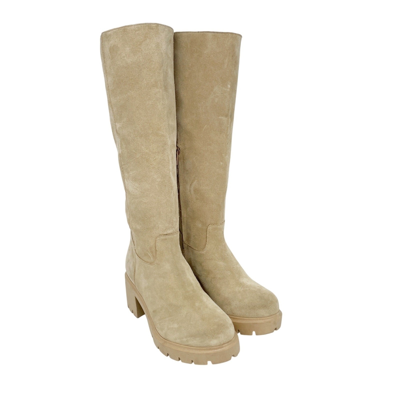 Frame Women’s Le Scout Suede Knee High Boots Leather Tan Size EU 35 US 4-4.5