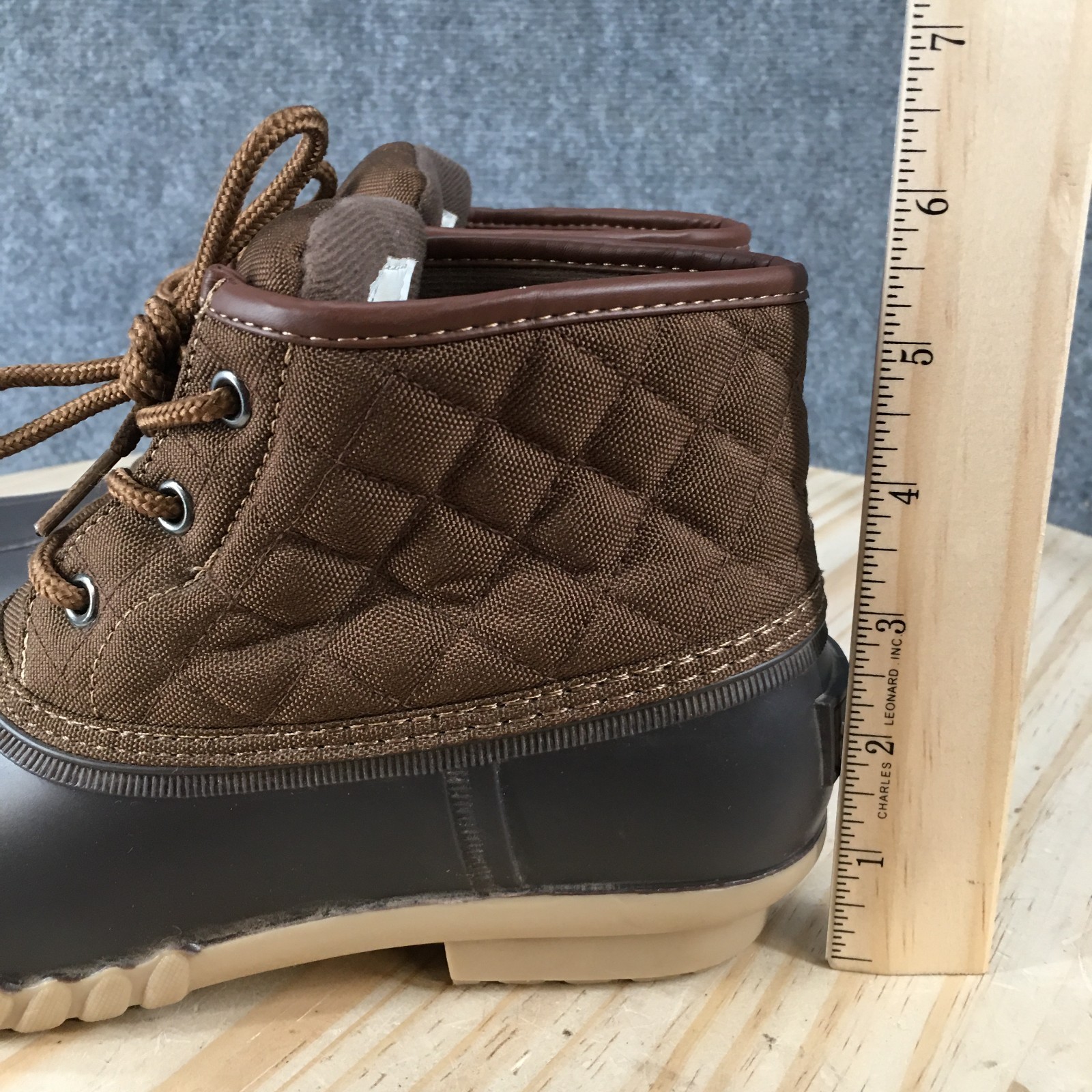 St. John’s Bay SJB Denton Duck Boots Womens 8 M Ankle Top Lace Up 100-1023 Brown