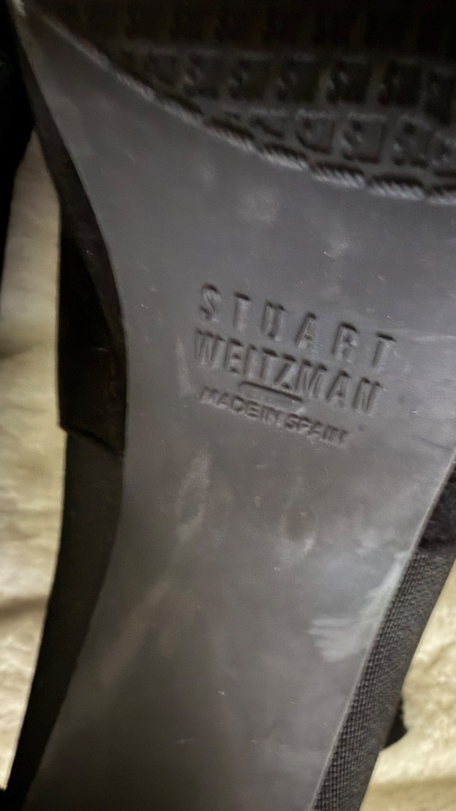 STUART WEITZMAN SIZE 8.5 Black Platform Stiletto Suede Made in Spain Bootie